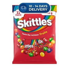 Skittles Fruits Chewy Lollies Party Share Bag 12 Pieces 180g -(Extended Dispatch)