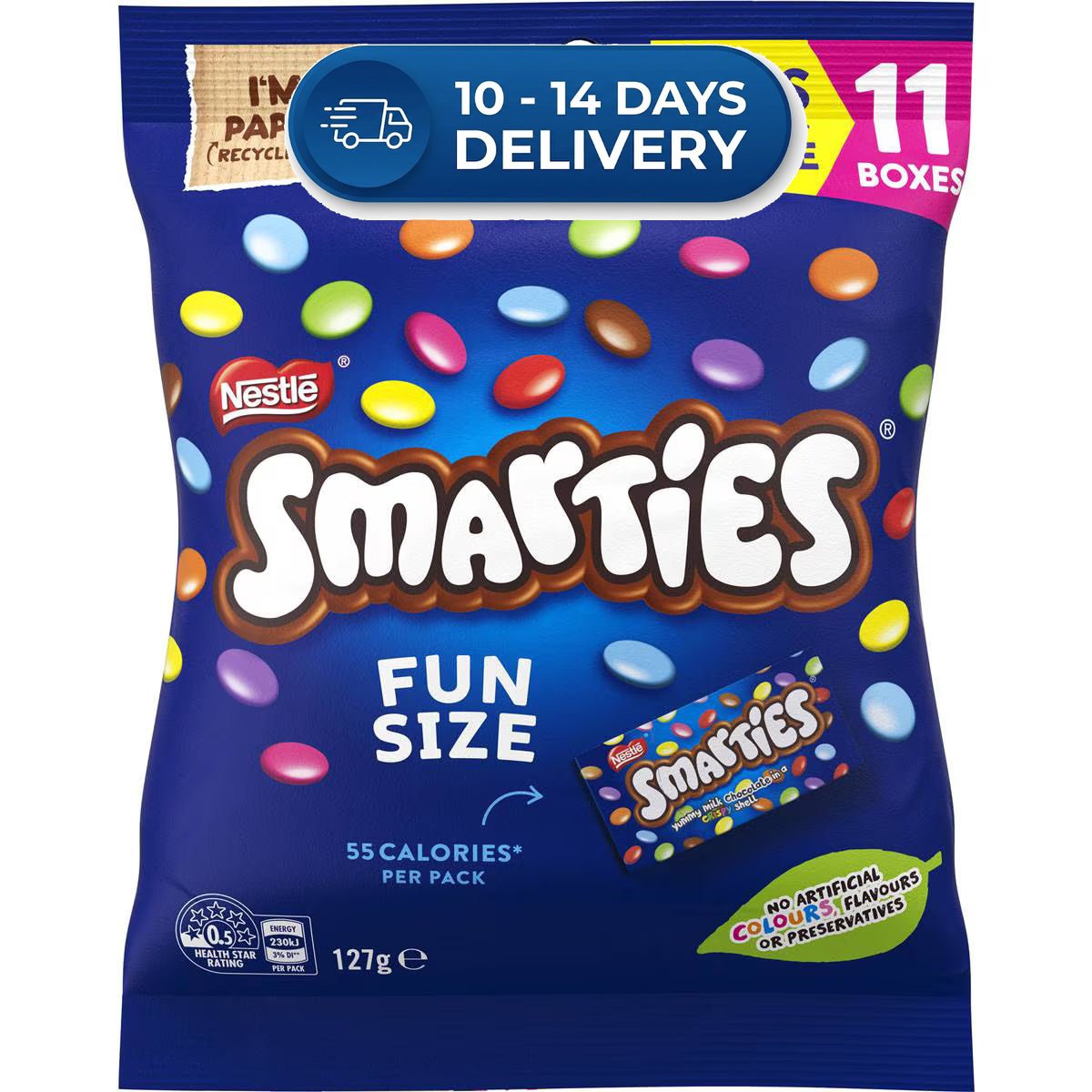 Smarties Milk Chocolate 11 Mini Boxes Share Pack 127g -(Extended Dispatch)
