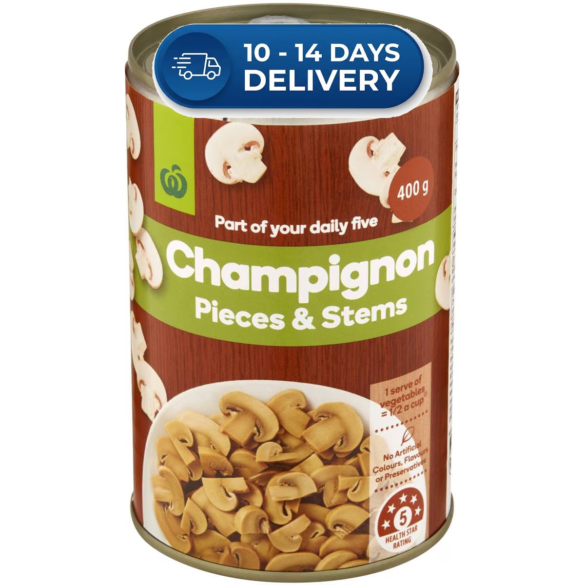 Woolworths Champignons Pieces & Stems 400g -(Extended Dispatch)