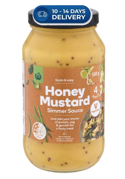 Woolworths Honey Mustard Simmer Sauce 500g -(Extended Dispatch)