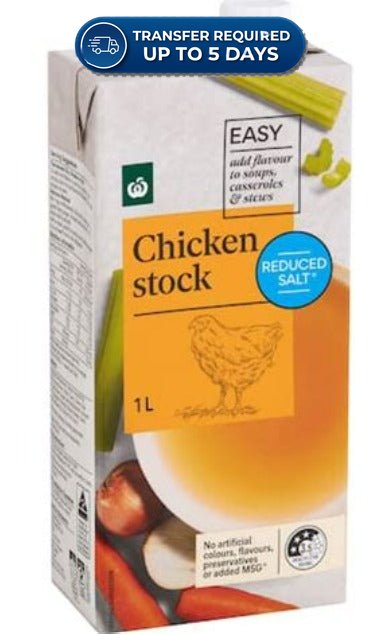 Woolworths Liquid Stock Chicken Salt Reduced 1L -(Extended Dispatch)