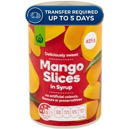 Woolworths Fruit Mango Slices in Syrup 425g -(Extended Dispatch)