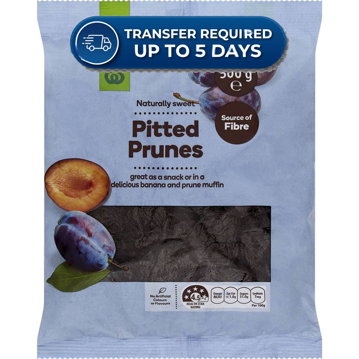 Woolworths Prunes Pitted 500g -(Extended Dispatch)