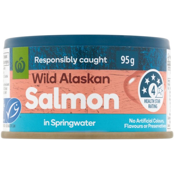 Woolworths Wild Alaskan Salmon In Springwater 95g