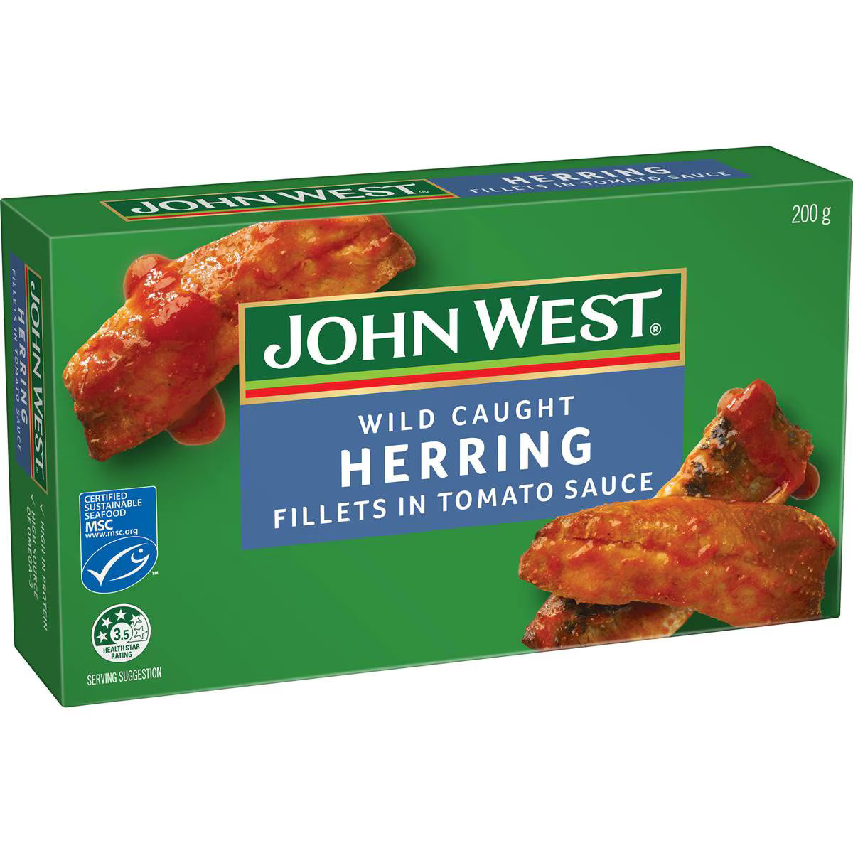 John West Wild Caught Herring Fillets in Tomato Sauce 200g