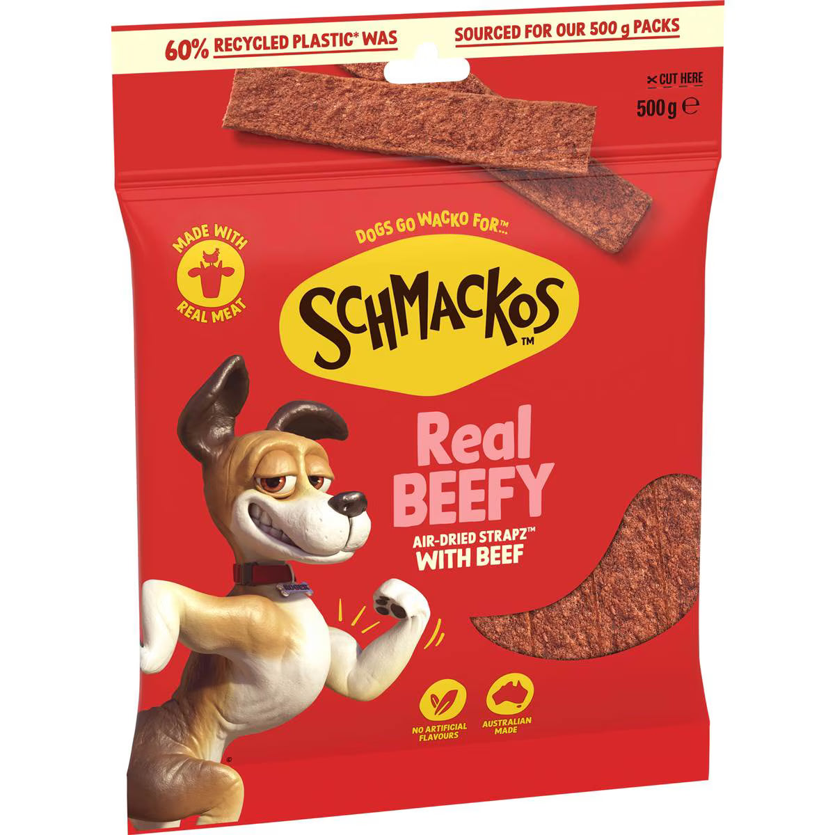 Schmackos Strapz Dog Treats with Beef | 500g