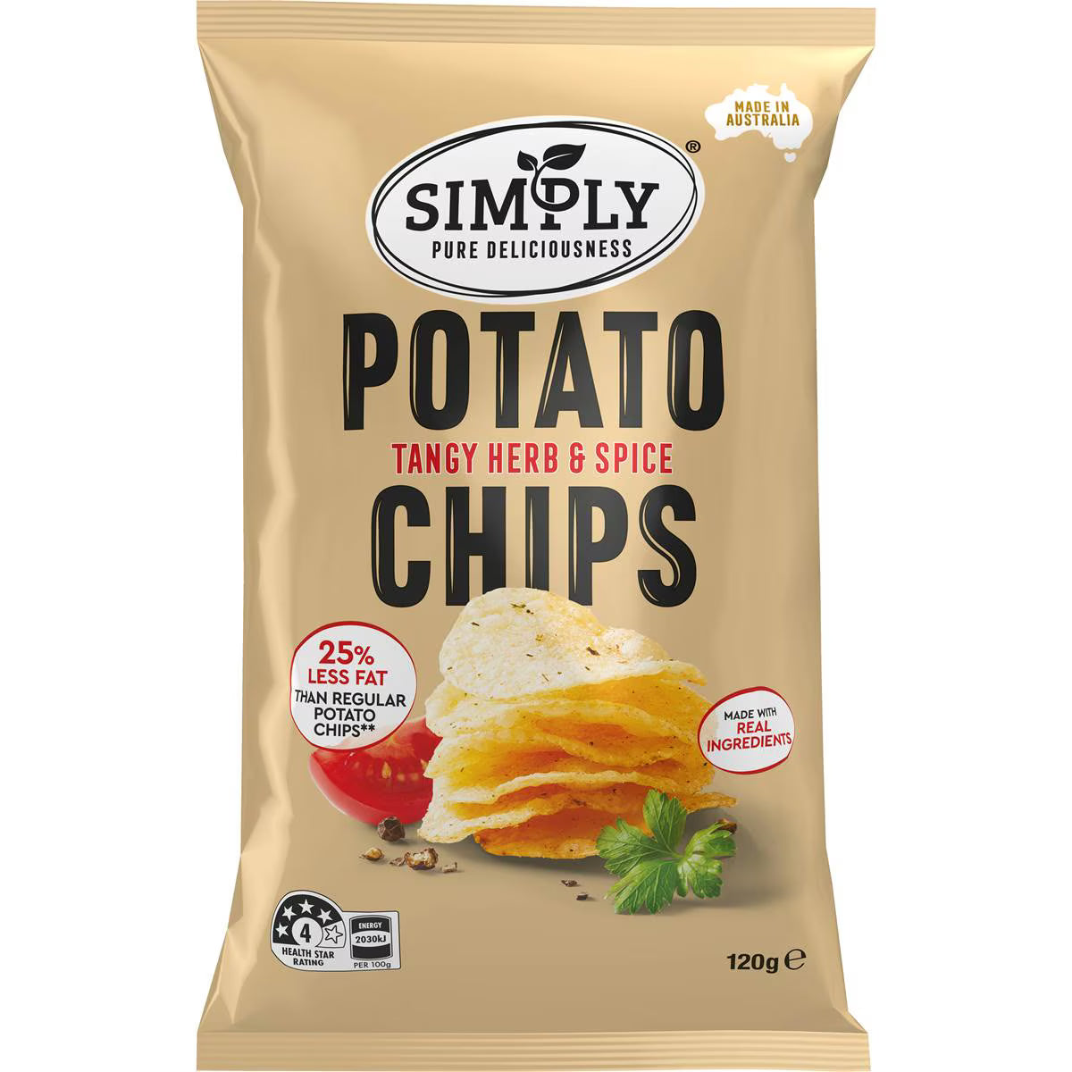 Simply Potato Chips Tangy Herb & Spice 120g