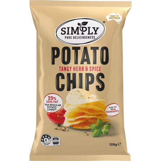 Simply Potato Chips Tangy Herb & Spice 120g