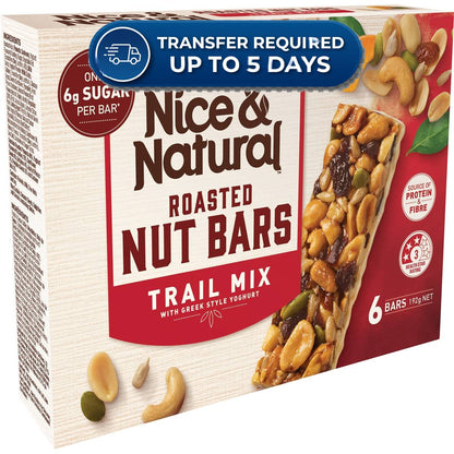 Choccies That Lost Their Shape, Not Their Taste. Nice & Natural Nut Bars Trail Mix (6pk) 192g
