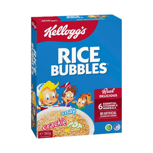 Kellogg's Rice Bubbles Puffed Rice Breakfast Cereal 365g