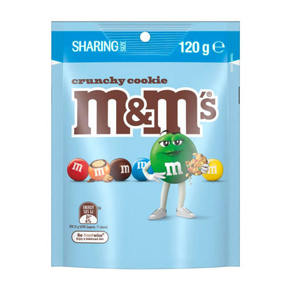 M&Ms Crunchy Cookie Milk Chocolate Snack Bag 120g