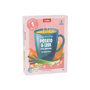 Coles Soup Cup Potato & Leek (2pk) 60g