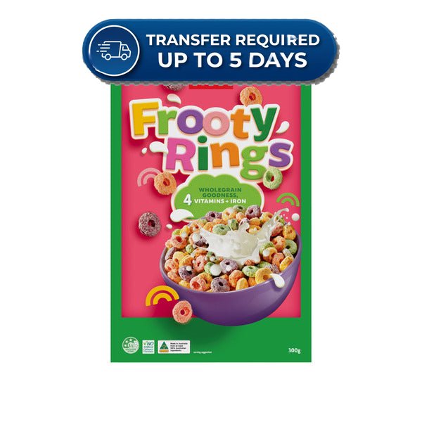 Approaching or Just Over Best Before Date – Coles Cereal Frooty Rings 300g
