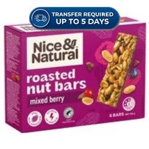 Approaching or Just Over Best Before Date – Nice & Natural Nut Bars Mixed Berry with milk choc (6pk) 192g