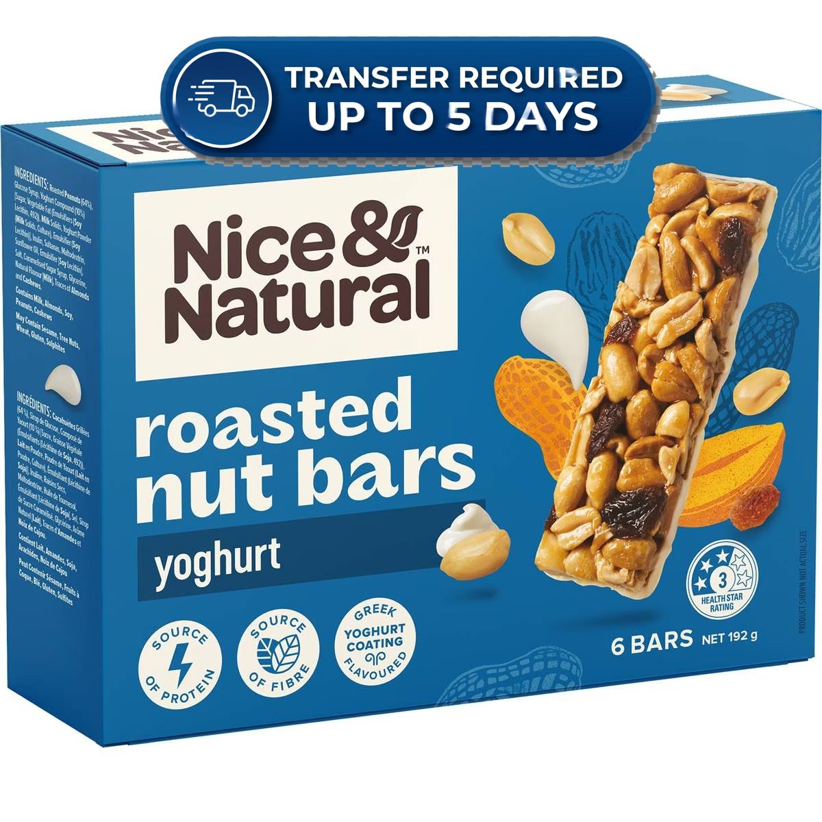 Approaching or Just Over Best Before Date – Nice & Natural Nut Bars Yoghurt (6pk) 192g