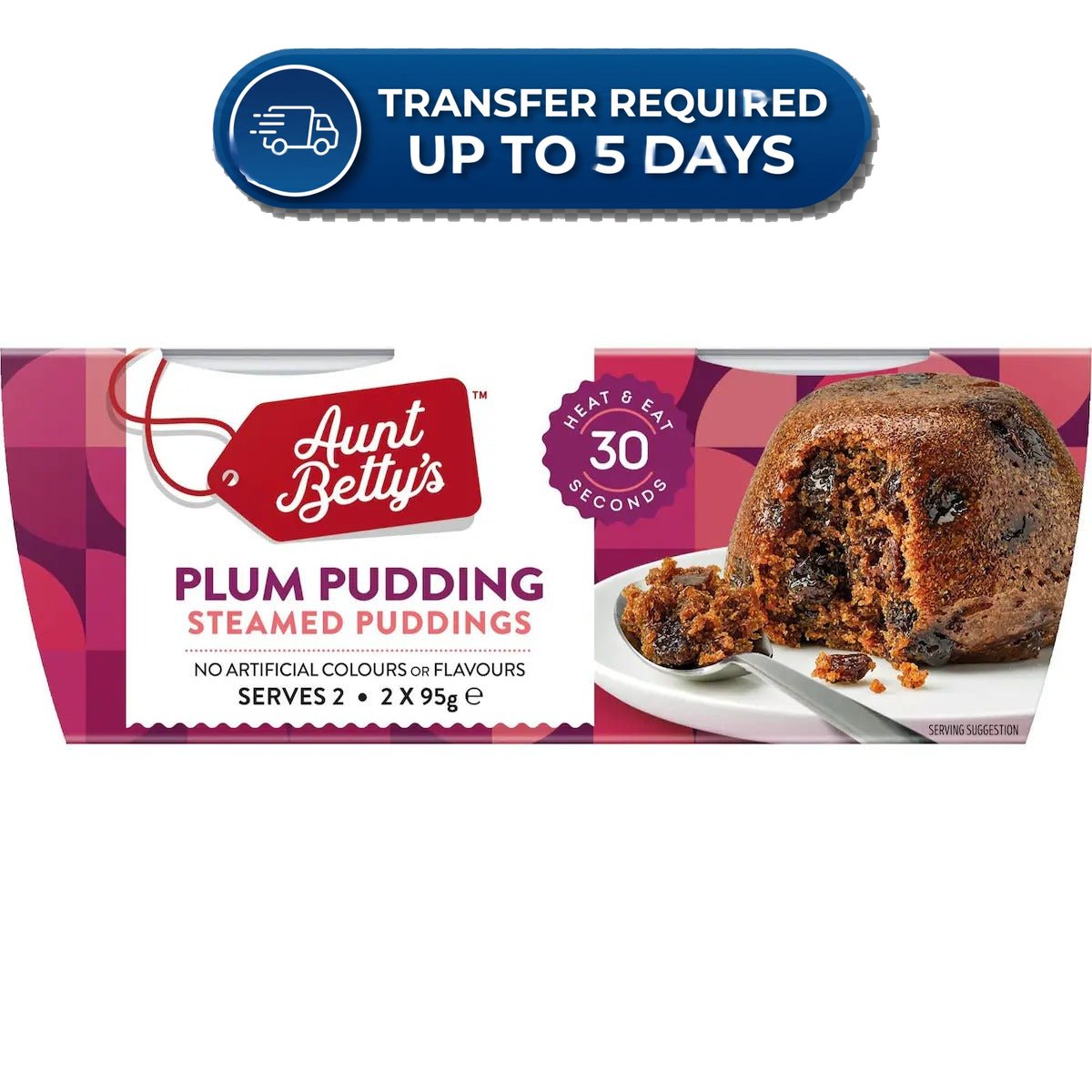 Approaching or Just Over Best Before Date – Aunt Betty's Steamed Pudding Plum 2x95g