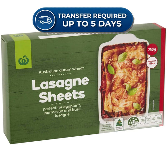 Approaching or Just Over Best Before Date – Woolworths Pasta Lasagne Sheets 250g