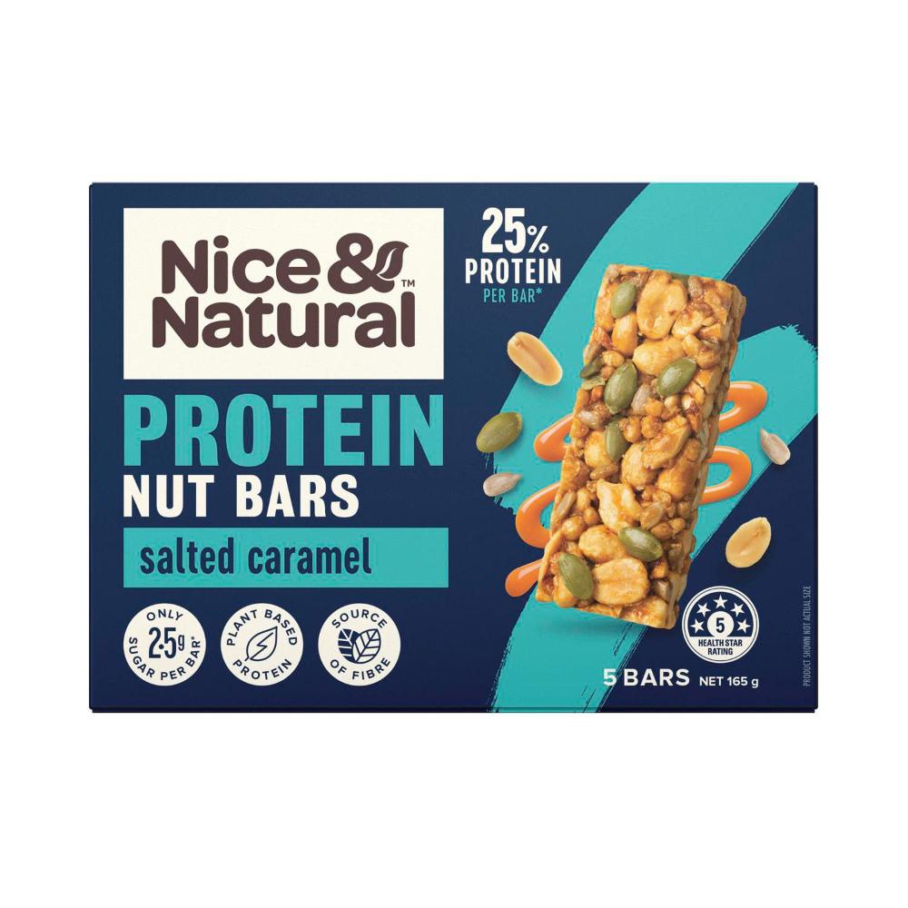 Nice & Natural Protein Nut Bars Salted Caramel With Superseeds 5 Pack 165g