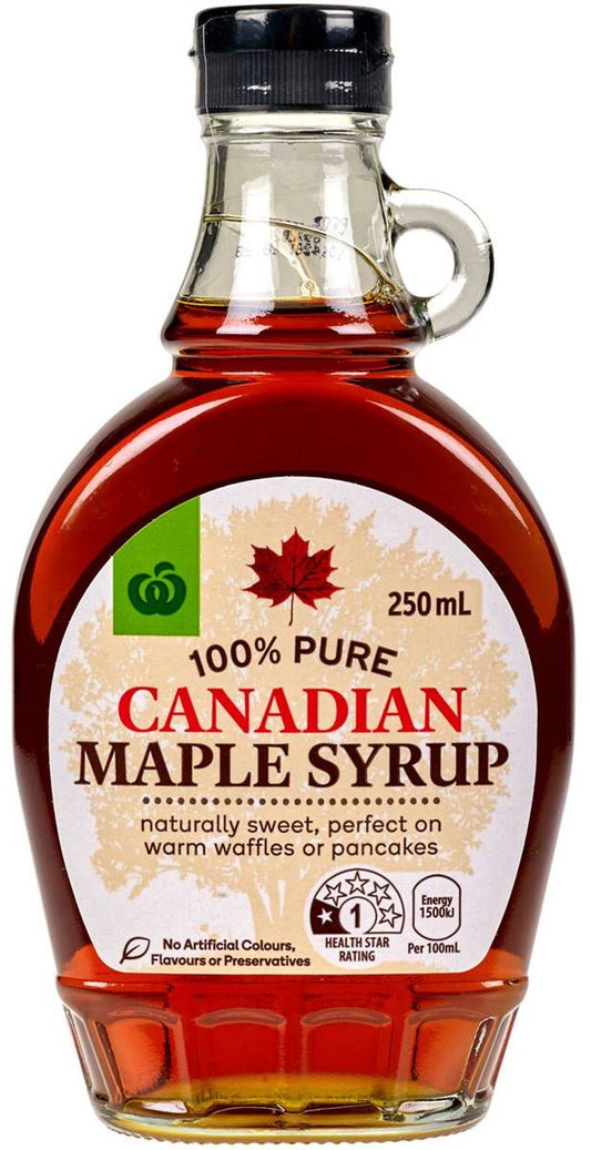 Woolworths Maple Syrup 100% Canadian 250ml