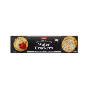 Coles Crackers Water Cracked Pepper 125g