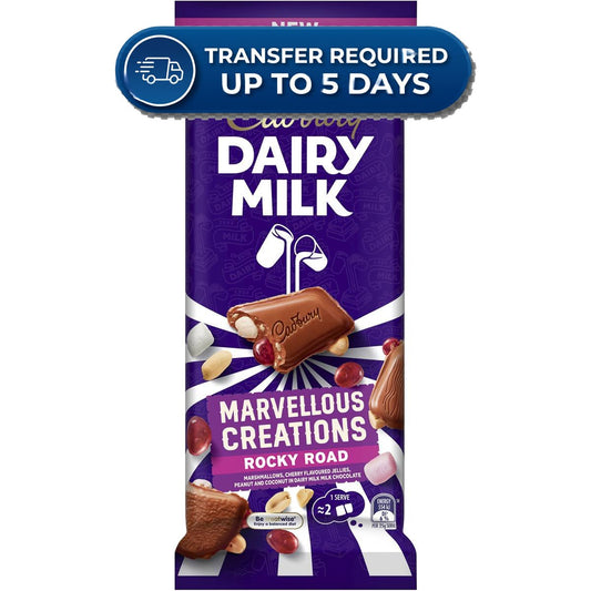 Choccies That Lost Their Shape, Not Their Taste. Cadbury Block Marvellous Creations Rocky Road 190g