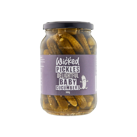 Wicked Pickled Baby Cucumbers  500g
