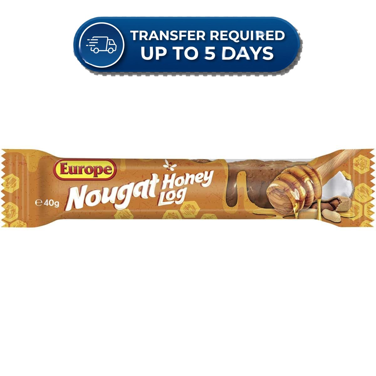 Approaching or Just Over Best Before Date – Europe Nougat Honey Log 40g