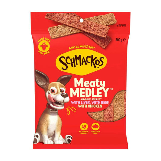Schmackos Strapz Dog Treats Variety 3 Pack | 500g