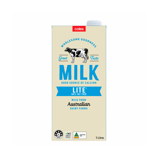 Coles Australian Lite Long Life Milk  1L