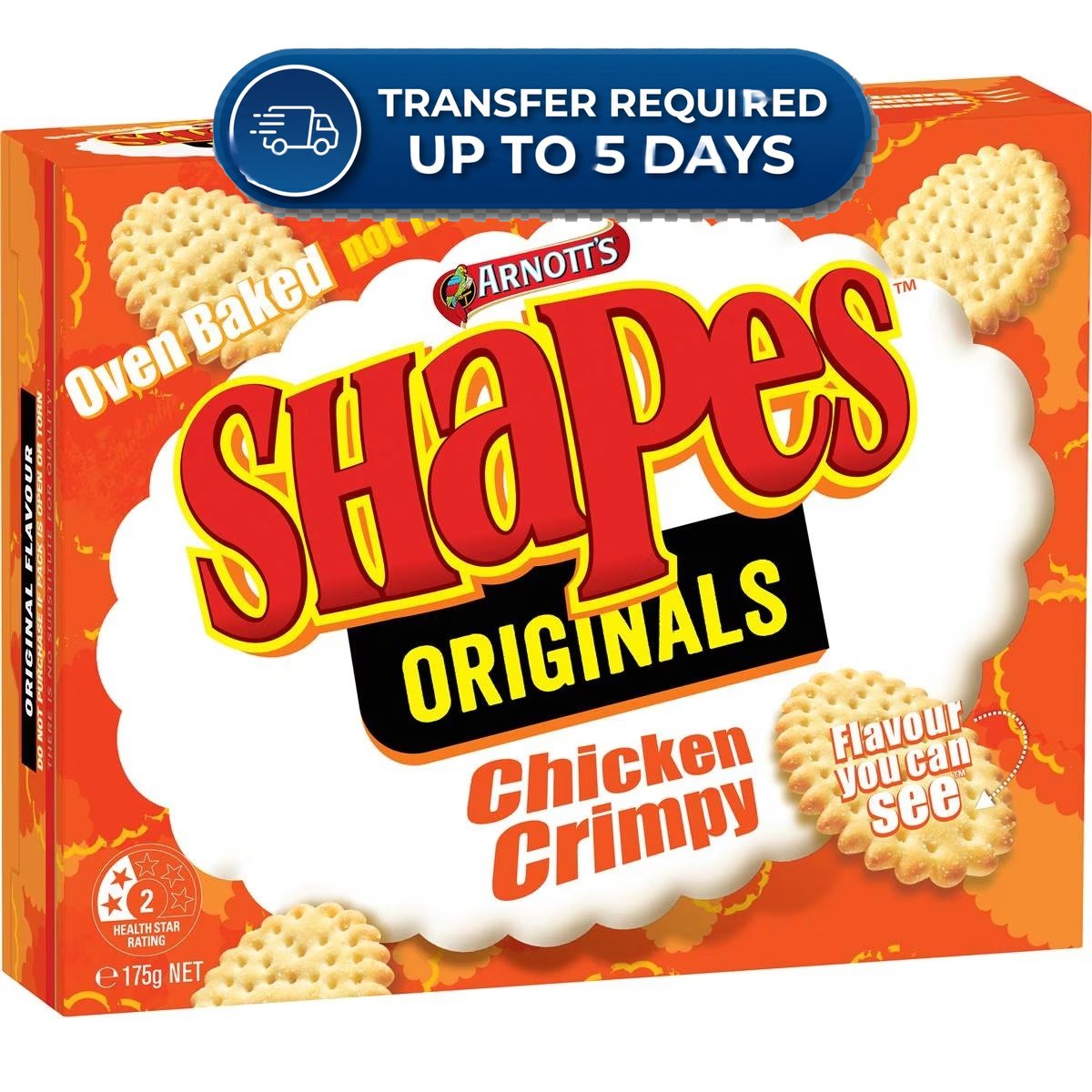 Approaching or Just Over Best Before Date – Arnott's Shapes Chicken Crimpy 175g