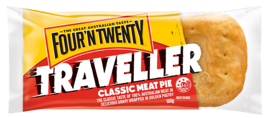 Frozen Four'N Twenty Pie Traveller Classic Meat Pie 160g