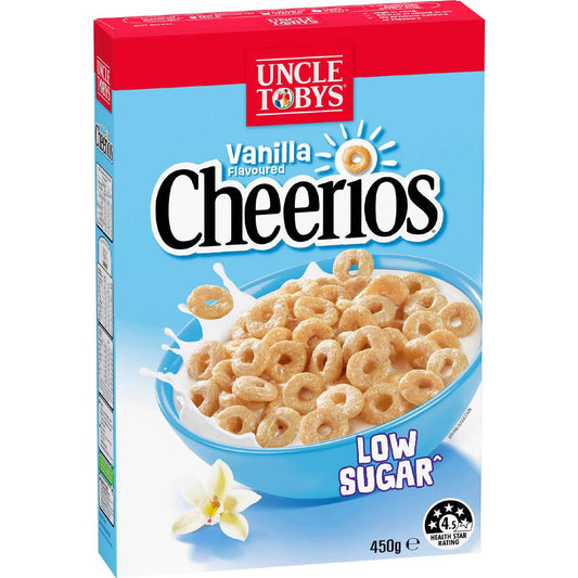 Uncle Tobys Cheerios Low Sugar Breakfast Cereal  450g