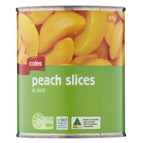 Coles Fruit Peach Slices in Juice 825g