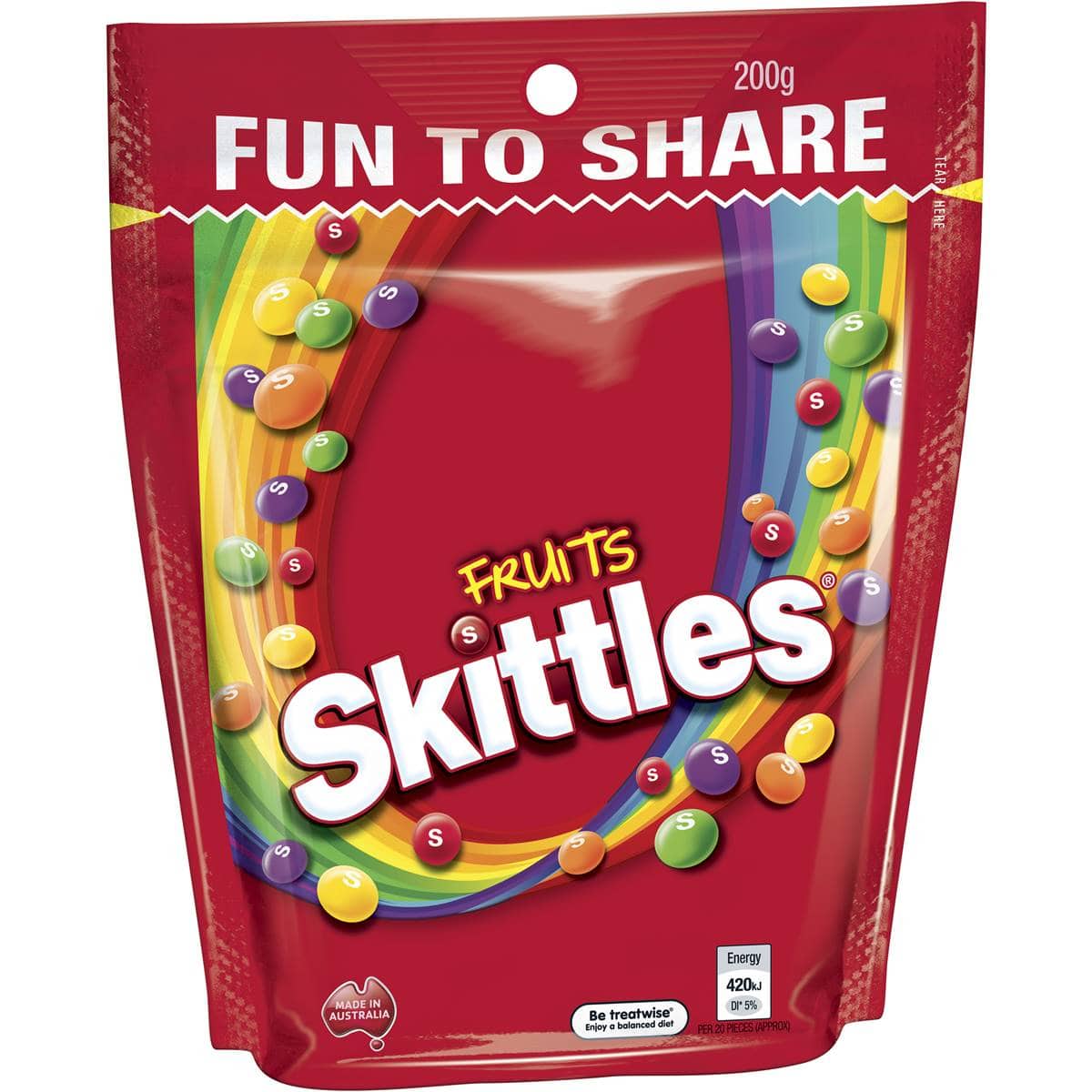 Skittles Fruits Chewy Lollies Party Share Bag | 200g