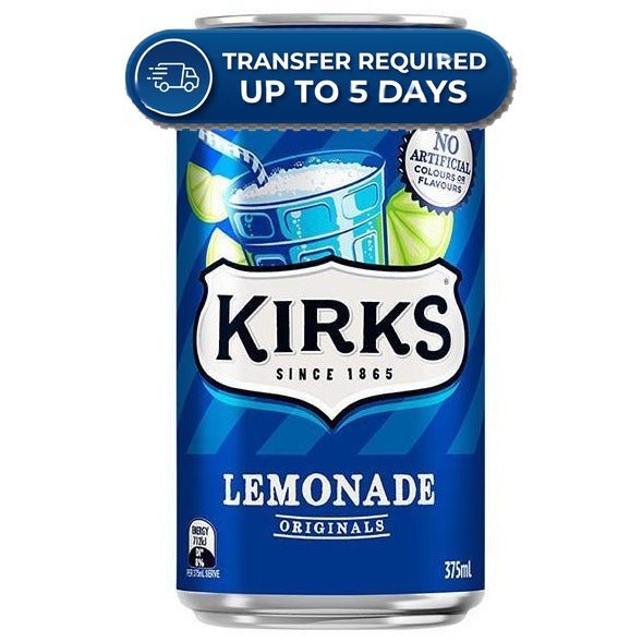 Approaching or Just Over Best Before Date – Kirks Lemonade 375ml