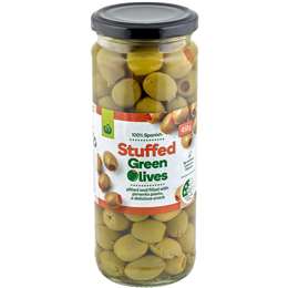 Woolworths Stuffed Green Olives 450g