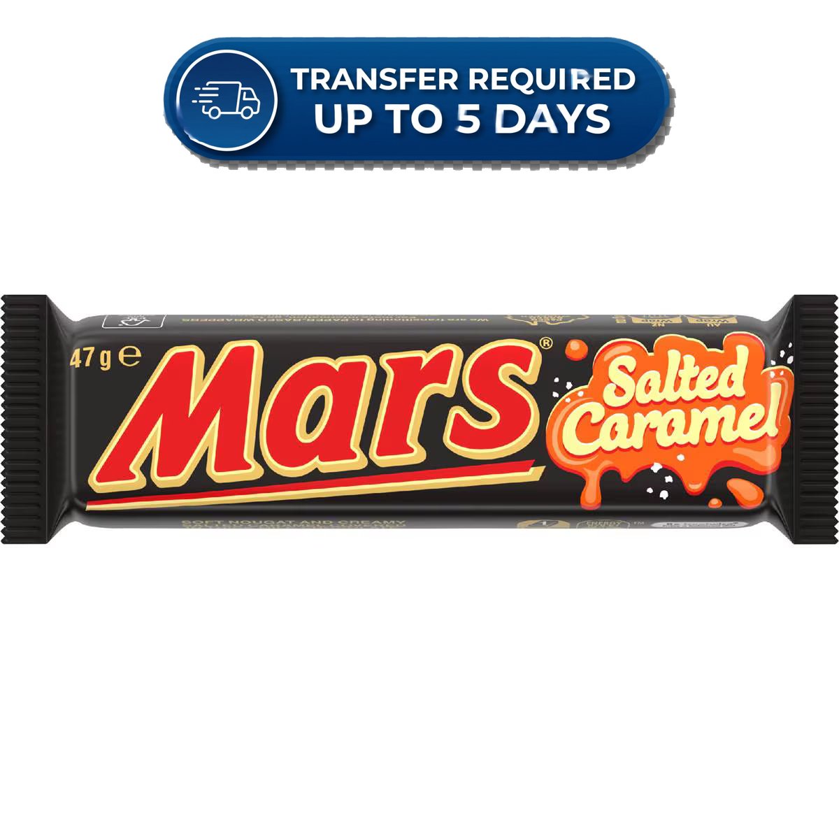 Choccies That Lost Their Shape, Not Their Taste. Mars Salted Caramel Milk Chocolate Bar 47g