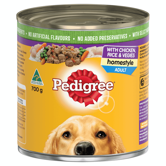 Pedigree Homestyle Chicken With Rice & Vegies Adult Wet Dog Food Can 700g