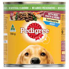 Pedigree Adult Homestyle Wet Dog Food with Beef Pasta & Vegies Can 700g