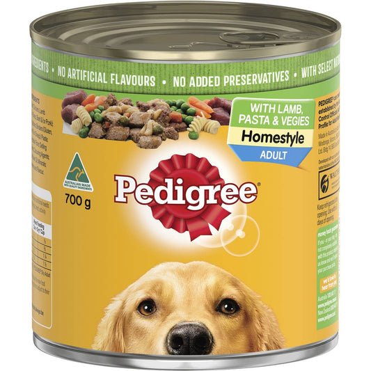 Pedigree Adult Wet Dog Food With Lamb Pasta & Vegies Homestyle Can 700g