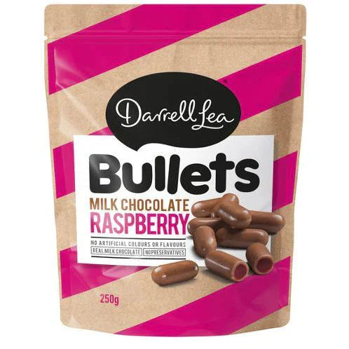 Darrell Lea Bullets Milk Chocolate Raspberry 204g