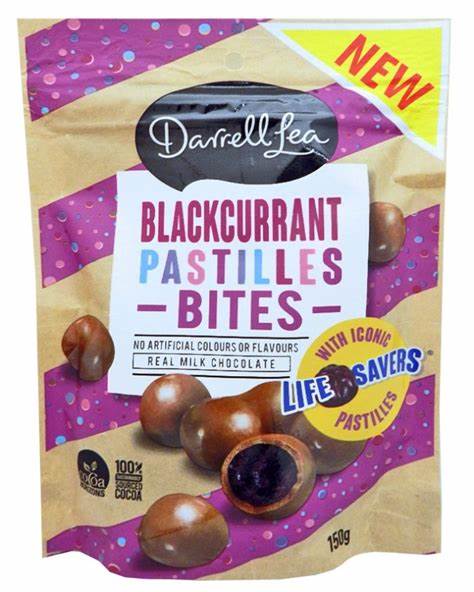 Darrell Lea Blackcurrant Pastille Bites 150g