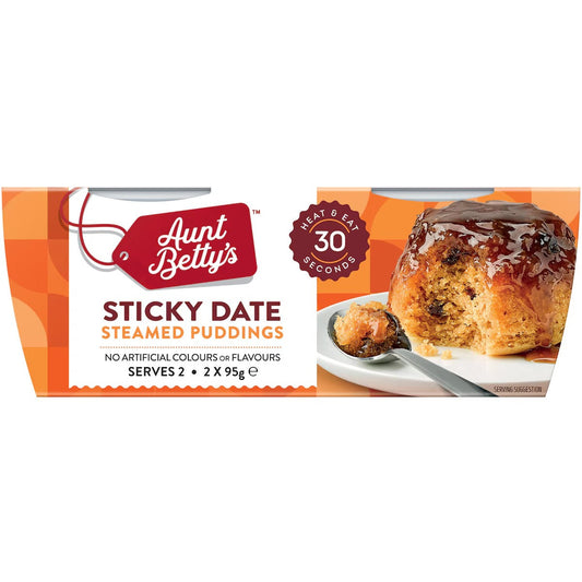Aunt Betty's Steamed Pudding Sticky Date 2x95g