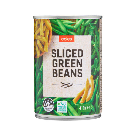 Coles Beans Green Beans Sliced 410g