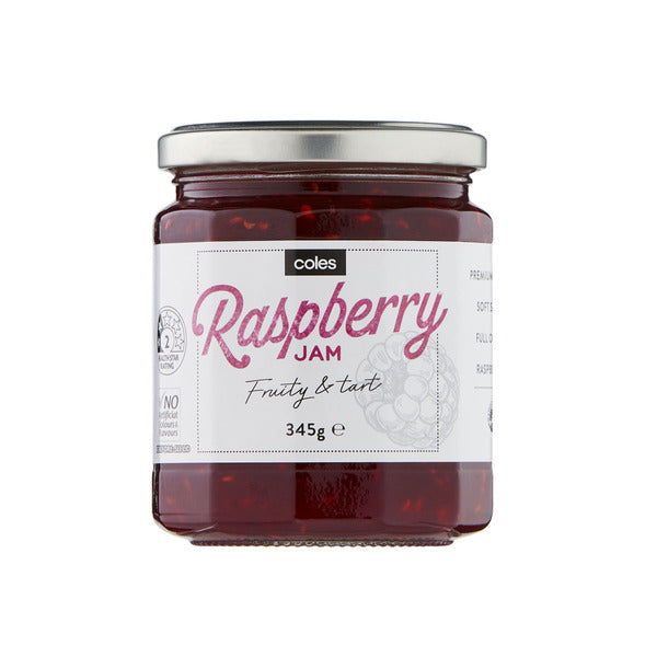 Coles Jam Premium Raspberry 345g