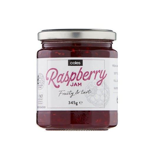 Coles Jam Premium Raspberry 345g
