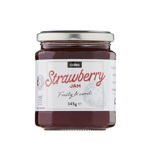 Coles Jam Premium Strawberry 345g