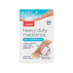 Approaching or Just Over Best Before Date –  Coles Medistrips Heavy Duty Waterproof 20pk