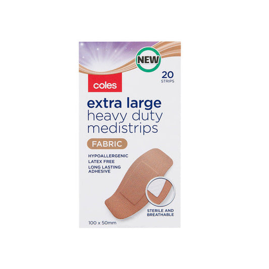 Coles Medistrips XL Heavy Duty Fabric 20pk