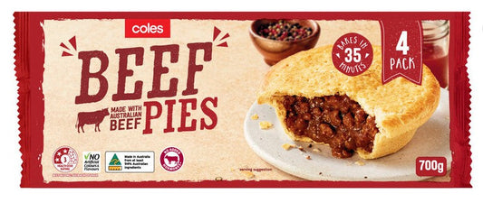 Frozen Coles Pies Beef (4pk) 700g
